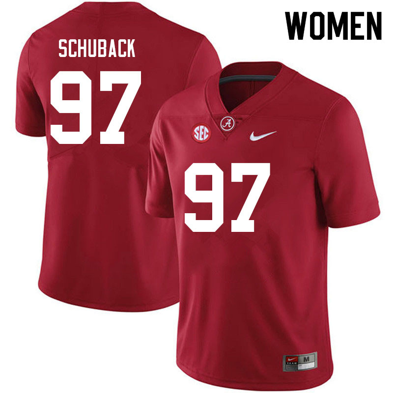 Women #97 Reid Schuback Alabama Crimson Tide College Football Jerseys Sale-Crimson
